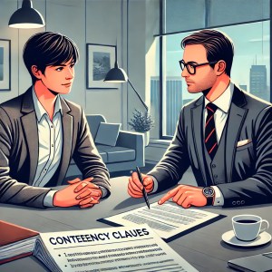 5 Best Practices for Choosing a Lender 3 An illustration of a conversation between a client and a lender, sitting across from each other at a table in a modern office.
